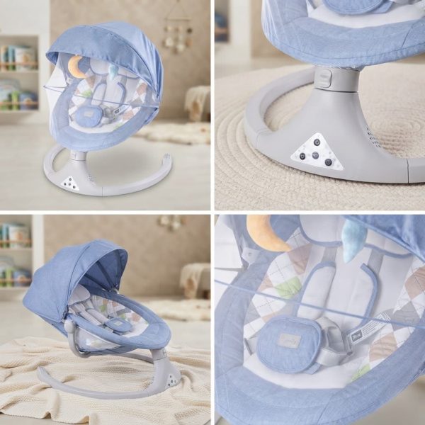 Tinnies Baby Grey Swing with Music – Newborn to 1 Year