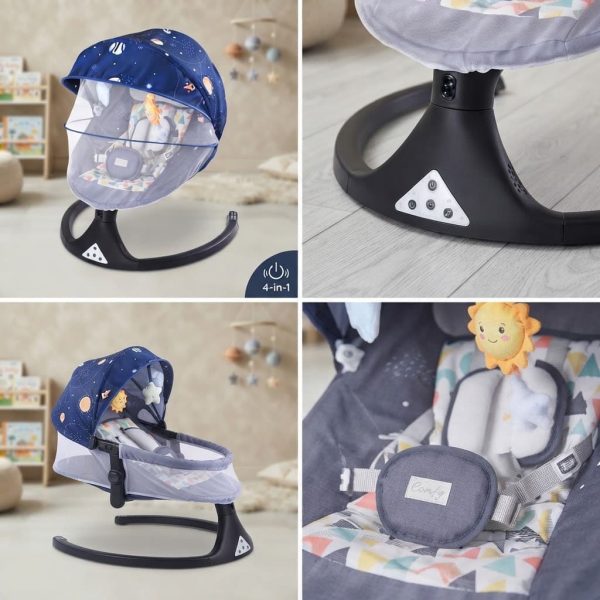 Tinnies Baby Grey Swing with Music – Newborn to 1 Year