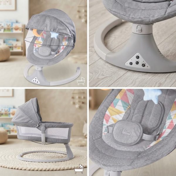 Tinnies Baby Grey Swing with Music – Newborn to 1 Year