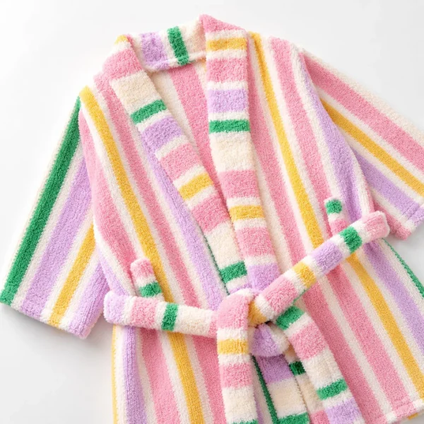 Pastel Candy Stripe Baby Bath Robe