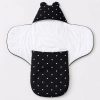 Black Polka Dot Baby Swaddle Wrap with Bear Ears