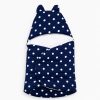 Navy Polka Dot Baby Swaddle Wrapper with Bear Ears