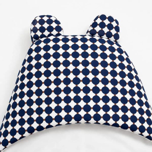 Navy Dot Baby Swaddle Wrap with Bear Ears