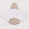 Beige Stripe Dot Baby Swaddle Wrapper with Bear Ears