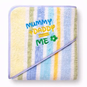 Multicolor Striped Baby Bath Towel – Soft Cotton | Mummy Daddy Me Embroidery