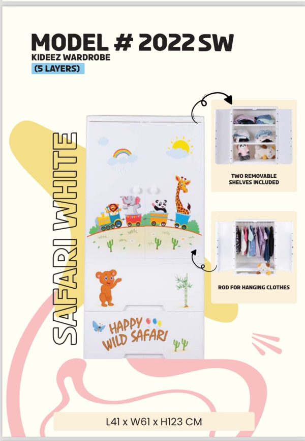 Plastic-Wardrobe-1 Kideez Safari Print Wardrobe - 5 Layers 2022 SW