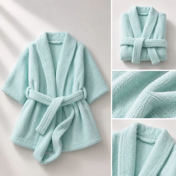 bbbb Mint blue Cloud Kids Bathrobe