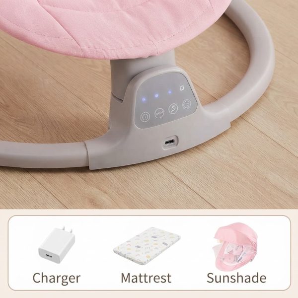 Tinnies Baby Grey Swing with Music – Newborn to 1 Year