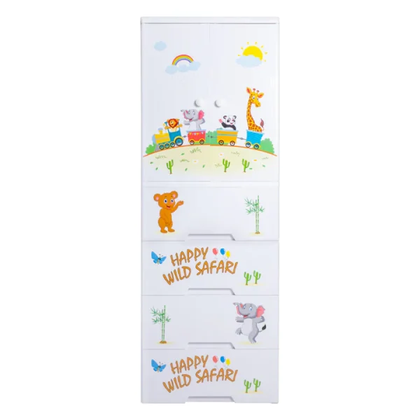 dfre5sss Kideez Wardrobe - Safari Print Bz-2222