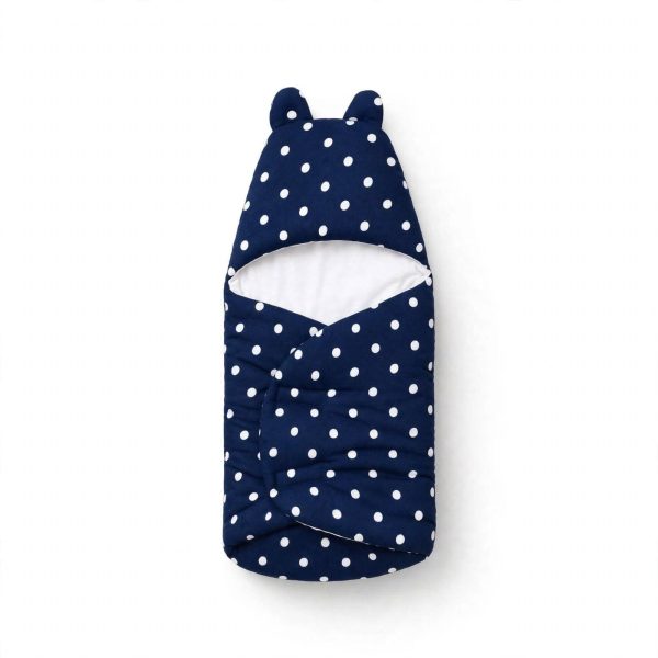Polka Dot Baby Swaddle Wrap with Bear Ears