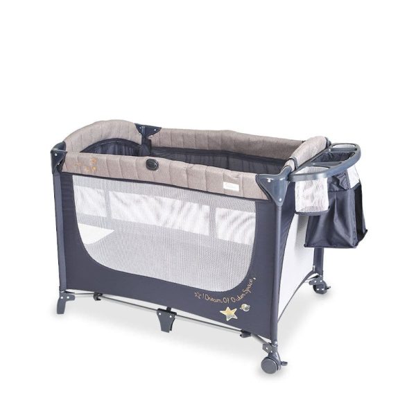 ALL-IN-ONE BABY PLAY PEN, BABY COT– GREY
