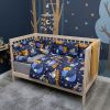 Navy Blue Baby Bedding Cot Set Pack of 6