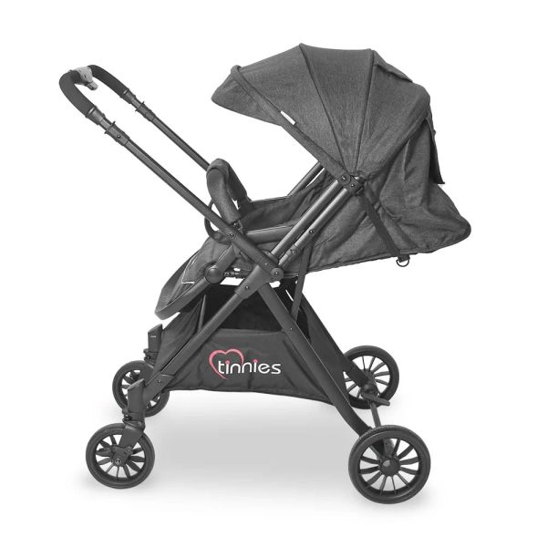 TINNIES BABY STROLLER – GREEN, FOLDABLE WITH REVERSIBLE HANDLE