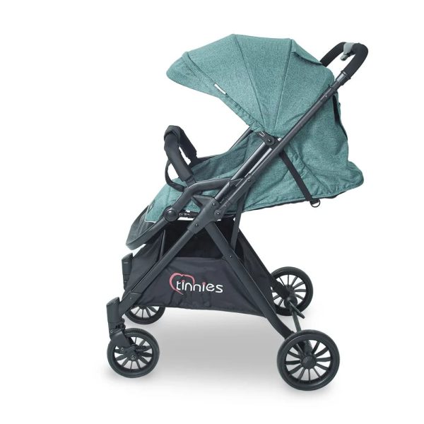 TINNIES BABY STROLLER – GREEN, FOLDABLE WITH REVERSIBLE HANDLE