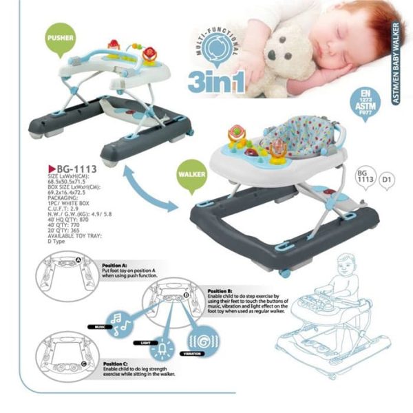 Tinnies Baby Walker 3 In 1