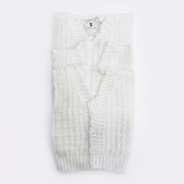 knitted V-neck button-front woolen vests