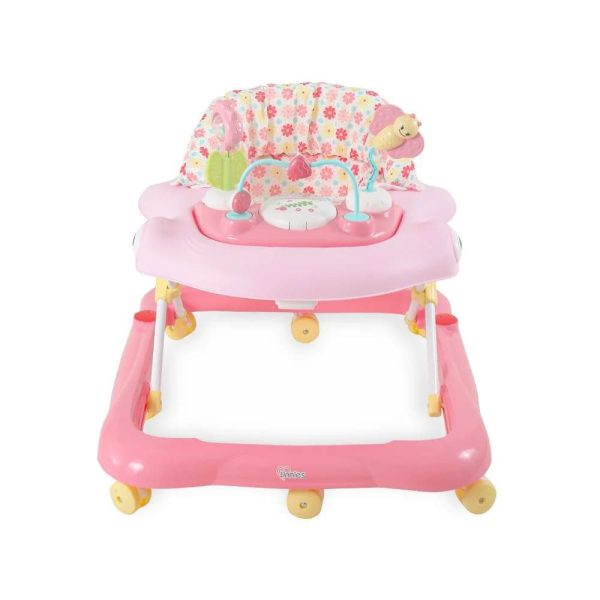 PINK BABY WALKER – PADDED SEAT & TOY TRAY