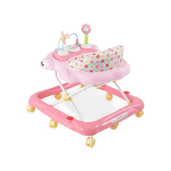 PINK BABY WALKER – PADDED SEAT & TOY TRAY