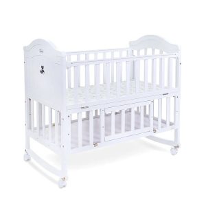 cots-t901-034_i WOODEN BABY COT WITH STORAGE – WHITE