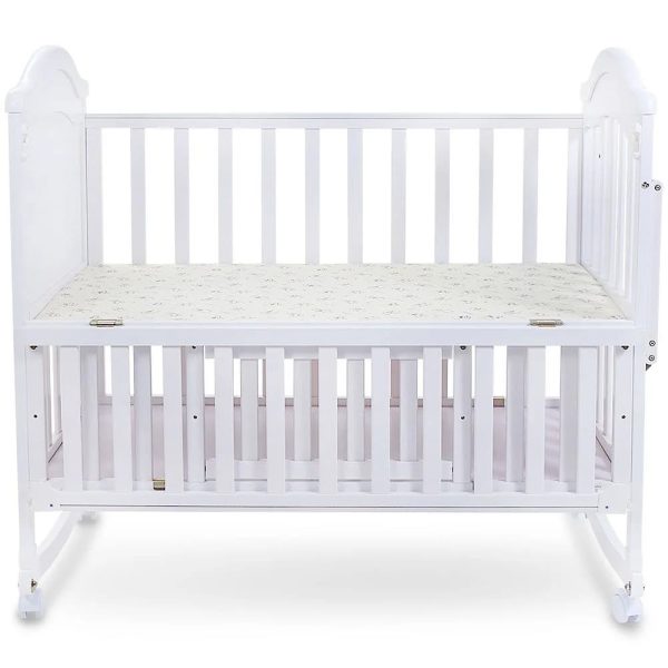 WOODEN BABY COT WITH STORAGE – WHITE