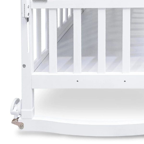 WOODEN BABY COT WITH STORAGE – WHITE