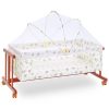 WOODEN BABY COT WITH STORAGE – BROWN