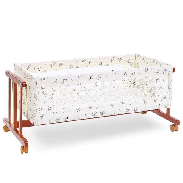 WOODEN BABY COT WITH STORAGE – BROWN