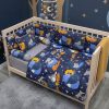 Navy Blue Baby Bedding Cot Set Pack of 6