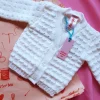 personalised_baby_cardigan_flat_lay knitted V-neck button-front woolen vests