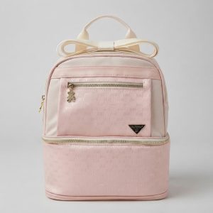 Light Pink And White Patterned Backpack
