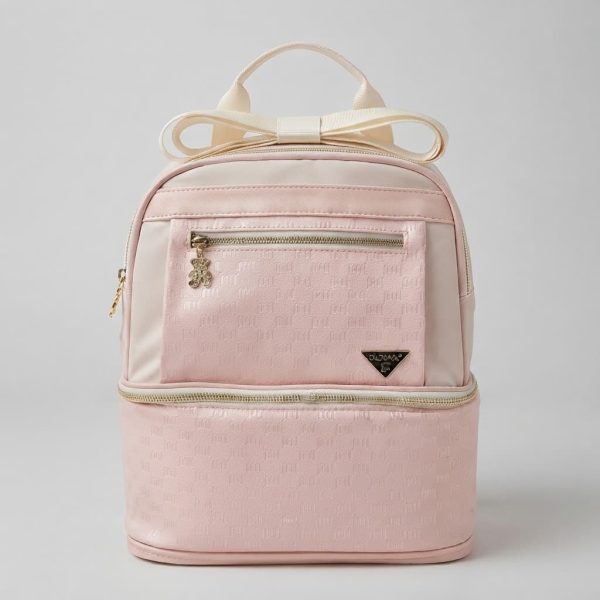 6b634467-5da1-4bab-84dc-b378df25f102 (1) Light Pink And White Patterned Backpack