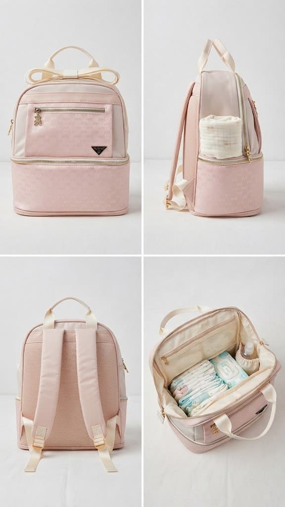 7ab60a3c-d4f7-4847-b19a-a10287d9d7d9 (1) Light Pink And White Patterned Backpack