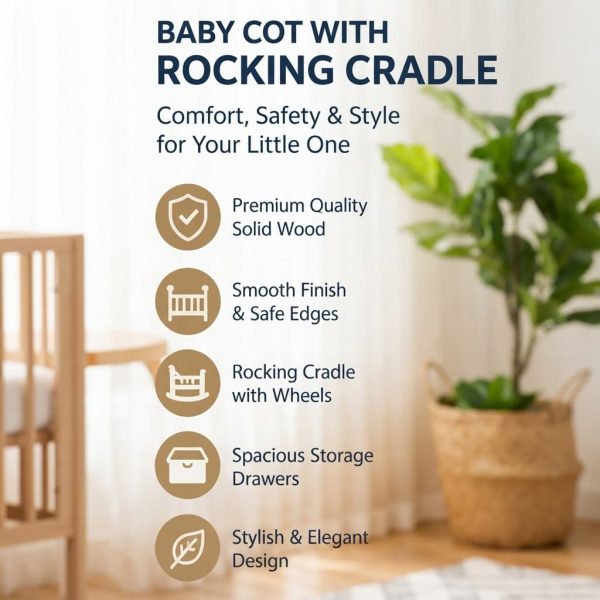 Wooden Baby Cot with Drawers 6186