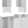 2-Door Wooden Baby Wardrobe with 3 Drawers