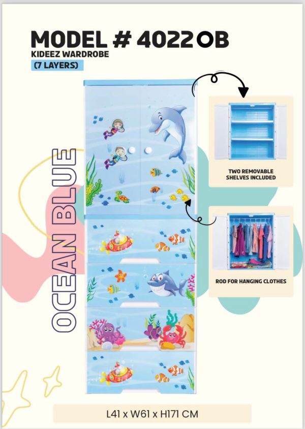 Kideez Ocean Print Wardrobe - 7 Layers - 2022 OB