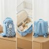 Blue Train-Themed Travel Diaper Bag (3 Piece)