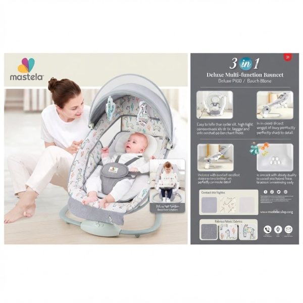 Mastela 3-in-1 Deluxe Multi-Functional Bassinet 8207