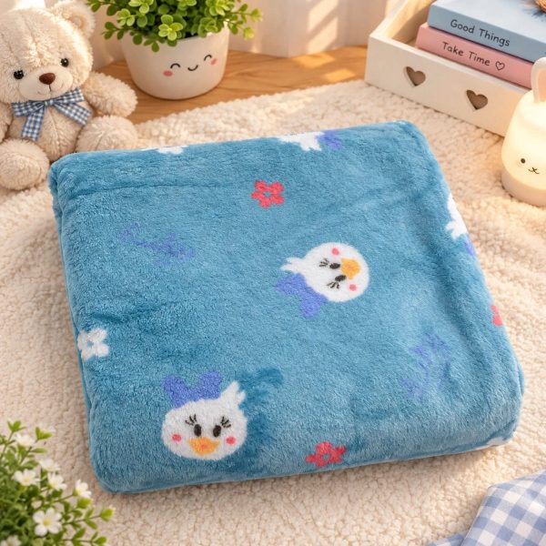 Duck Print Soft Fleece Baby Blanket