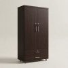 2 Door Brown Wooden Wardrobe