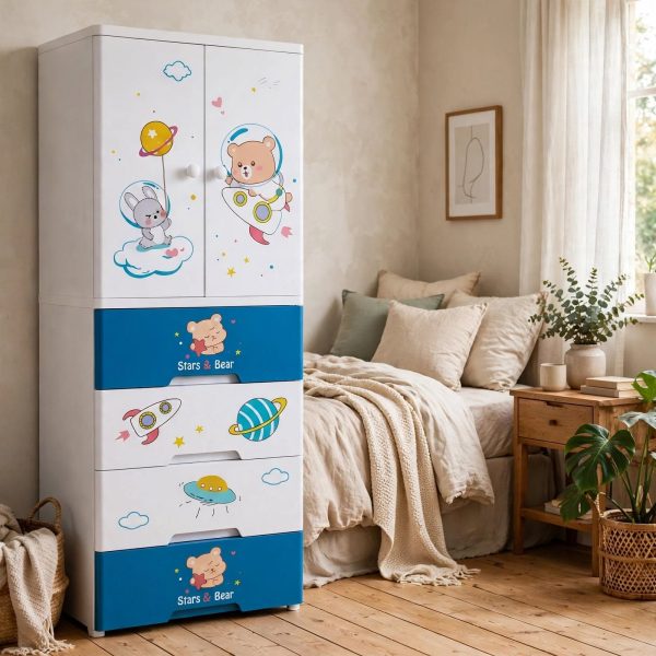 image_6c157b-edited (1) Kideez Wardrobe - 7 Layer - Bear Space Print 4022