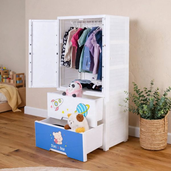 image_c3165b-edited (1) Kideez Wardrobe - 5 Layer - Bear Space Print 4022 BS-W