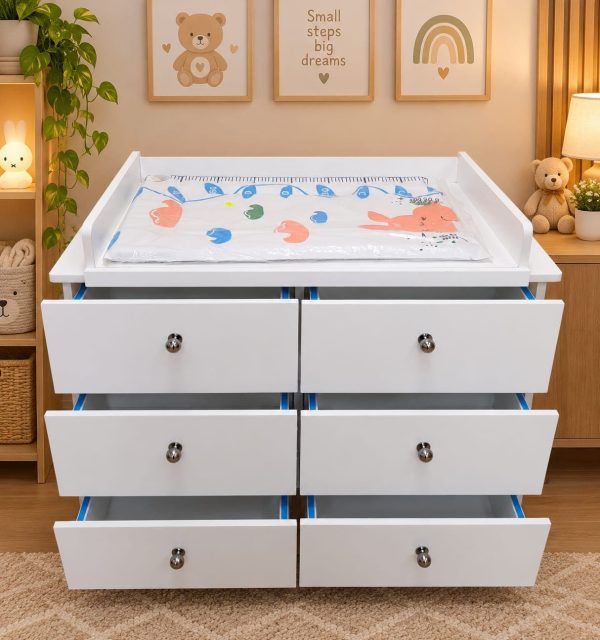 Wooden Baby Changing Table with Storage