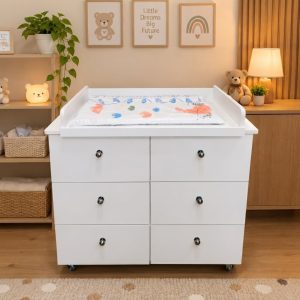 Wooden Baby Changing Table with Storage