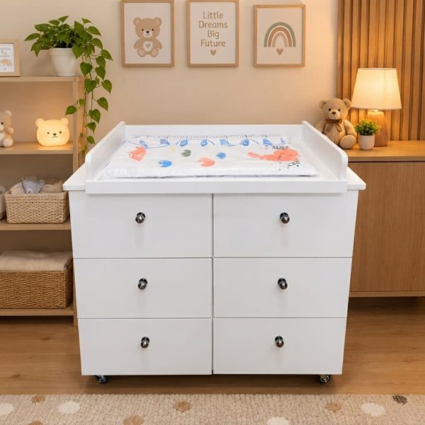 Wooden Baby Changing Table with Storage