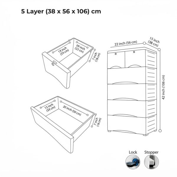 Cartoon Baby Wardrobe 5 Layer