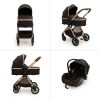 Kidilo 3-in-1 Baby Pram Black