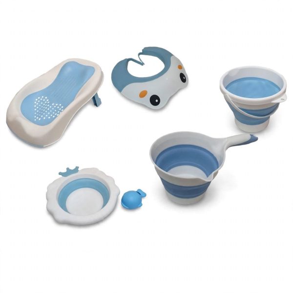 6-in-1 Baby Folding Bathtub Set