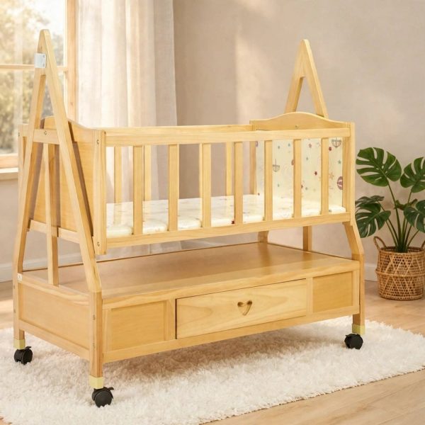 Wooden Baby Cot with Drawer 187